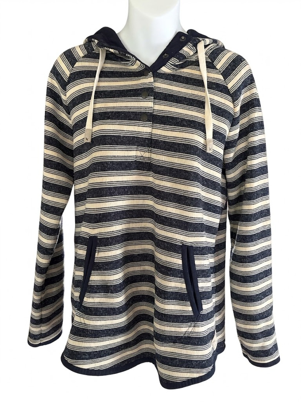 Eddie Bauer Striped Hooded Pullover Sweatshirt